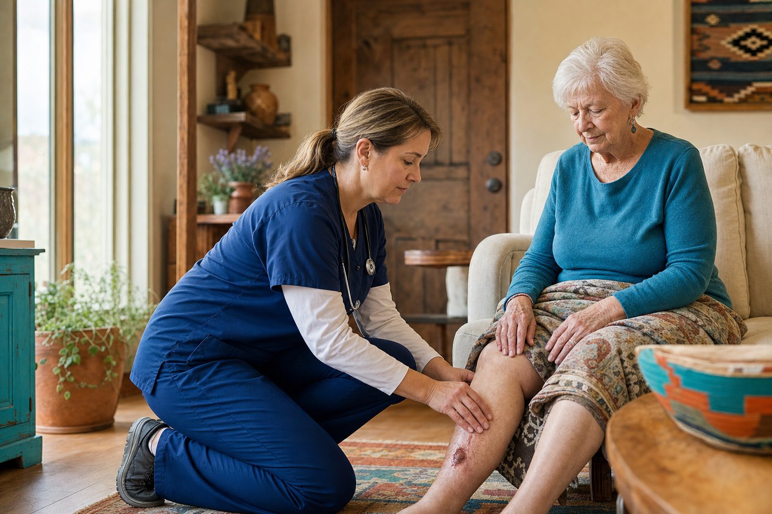MesaCare nurse practitioner caring for a patient at home